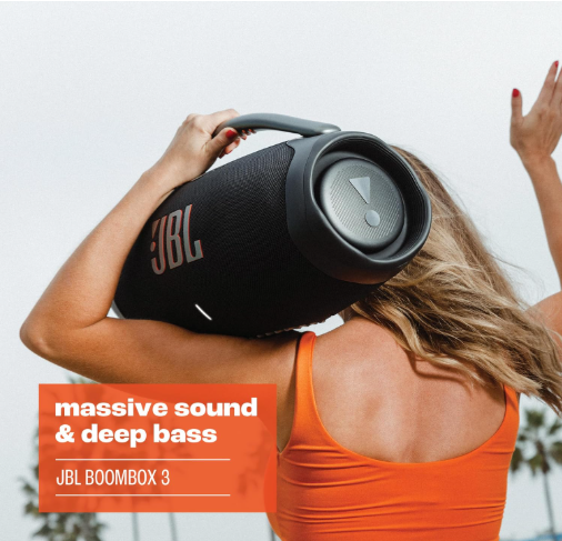 JBL Boombox 3 Portable Bluetooth Speaker – Massive Bass, Powerful JBL Pro Sound & All-Day Wireless Performance