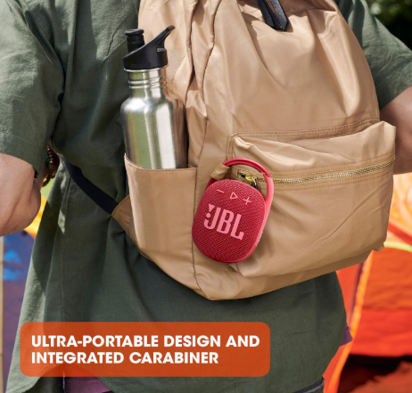 JBL Clip 4 Ultra-Portable Bluetooth Speaker – Pocket-Sized JBL Pro Sound, Punchy Bass & Anywhere-Ready Design