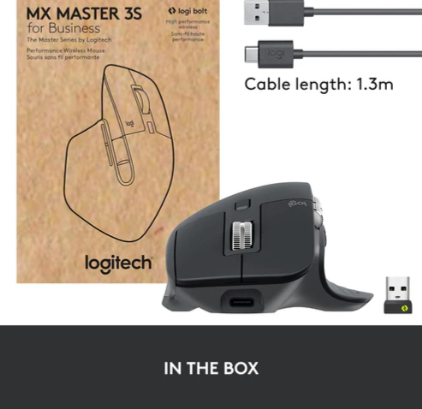 Logitech MX Master 3s For Business Wireless Mouse – Ultra-Quiet Clicks, Advanced Precision Tracking & Professional Multi-Device Workflow Control (910-006582)