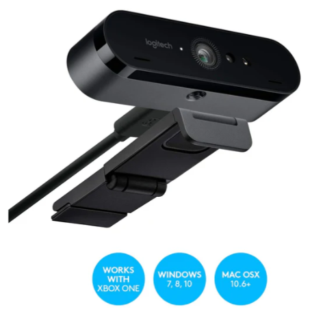 Logitech BRIO 4K STREAM Edition Webcam – Ultra HD Video Clarity, Professional Streaming Optics & Premium Low-Light Performance (960-001194)