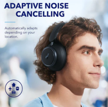 Anker Soundcore Space Q45 Adaptive Noise Cancelling Headphones – Intelligent ANC, LDAC Hi-Res Wireless Audio, Crystal-Clear Calls & 50-Hour Playtime (A3040011)