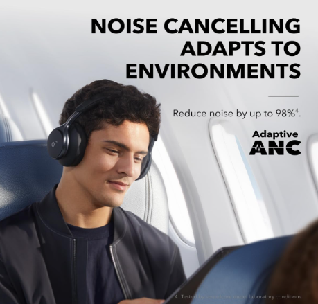 Anker Soundcore Space One Pro Over-Ear Headphones – Immersive Wireless Audio, Intelligent Noise Isolation & All-Day Comfort Design
