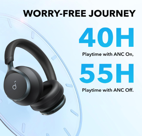 Anker Soundcore Space One Pro Over-Ear Headphones – Immersive Wireless Audio, Intelligent Noise Isolation & All-Day Comfort Design