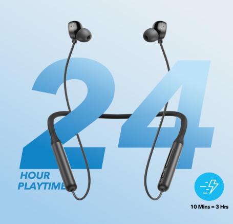 Anker Life U2i Wireless Neckband Earphones – Lightweight Magnetic Design, Deep Bass Audio & Long-Lasting Battery for Everyday Mobility
