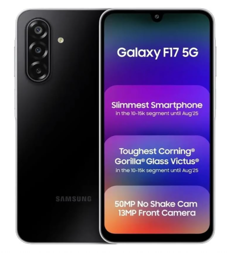 Samsung Galaxy F17 5G (Neo Black) – 6GB RAM, 128GB Storage | 50MP OIS Camera, Gorilla Glass Victus & 6x OS Upgrades