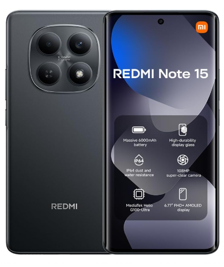 Xiaomi Redmi Note 15 – 6GB RAM, 128GB Storage | Performance-Driven Smartphone with Smooth Multitasking & Signature Redmi Design
