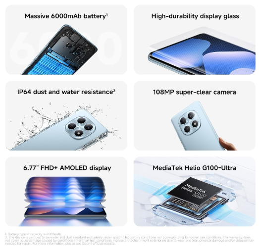 Xiaomi Redmi Note 15 – 8GB RAM, 256GB Storage | High-Capacity Performance Smartphone with Fluid Multitasking & Next-Level Responsiveness