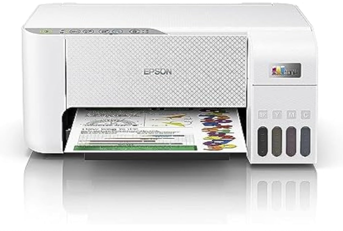 Epson EcoTank L3256 WiFi Ink Tank Printer – A4 Colour 3-in-1 All-in-One, SmartPanel App Connectivity, Compact White Design