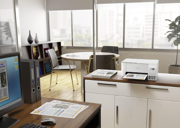 Epson EcoTank L3256 WiFi Ink Tank Printer – A4 Colour 3-in-1 All-in-One, SmartPanel App Connectivity, Compact White Design