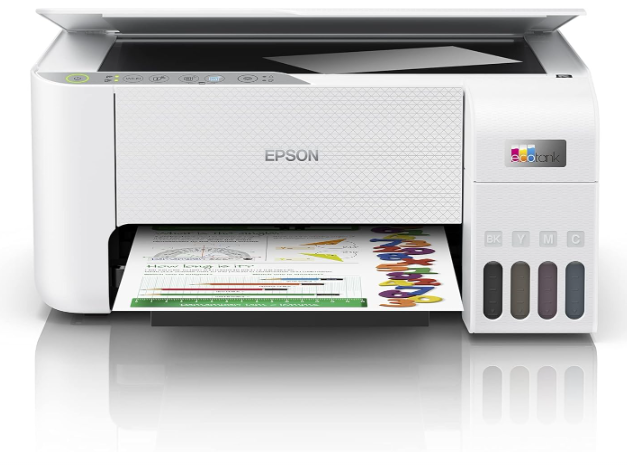 Epson EcoTank L3256 WiFi Ink Tank Printer – A4 Colour 3-in-1 All-in-One, SmartPanel App Connectivity, Compact White Design