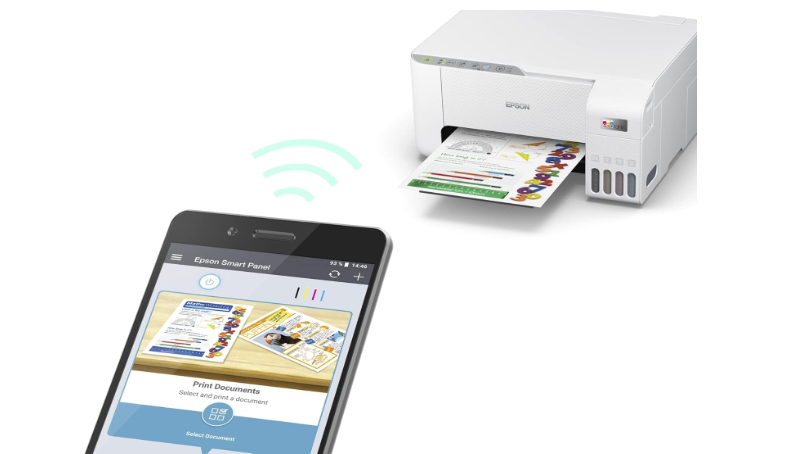 Epson EcoTank L3256 WiFi Ink Tank Printer – A4 Colour 3-in-1 All-in-One, SmartPanel App Connectivity, Compact White Design