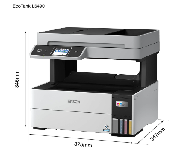 Epson EcoTank L6490 Wi-Fi Business Printer – Print, Scan, Copy & Fax with Ultra-High Yield Ink System for Office Productivity