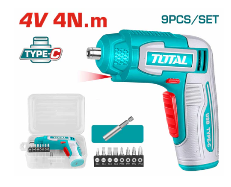 Total TSDLI0458 Cordless Electric Screwdriver – Compact Precision Driver for Fast Repairs & DIY Assembly