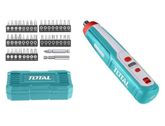 Total TSDLI0403 Lithium-Ion Cordless Screwdriver – Rechargeable Compact Power Driver for Home, Office & DIY Tasks