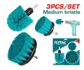 Total TACM3001 3-Piece Medium Bristle Brush Set – Multi-Purpose Cleaning & Surface Prep Brushes for Workshop, Home & DIY Use