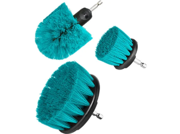 Total TACM3001 3-Piece Medium Bristle Brush Set – Multi-Purpose Cleaning & Surface Prep Brushes for Workshop, Home & DIY Use