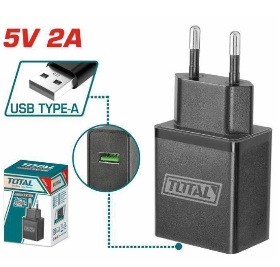Total TCLI120502 5V / 2A USB Type-A Charger – Compact Fast Charging Adapter for Phones, Gadgets & Everyday Devices