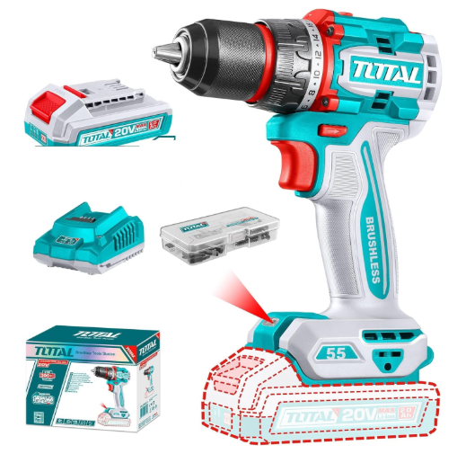 Total TDLI205582 Compact Brushless Cordless Drill – High-Efficiency Power, Precision Control & Everyday Versatility