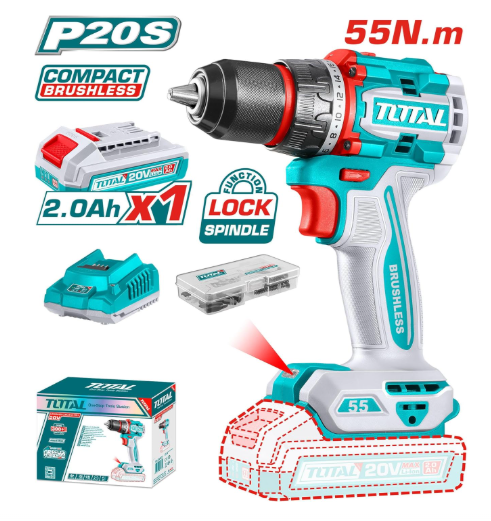 Total TDLI205582 Compact Brushless Cordless Drill – High-Efficiency Power, Precision Control & Everyday Versatility