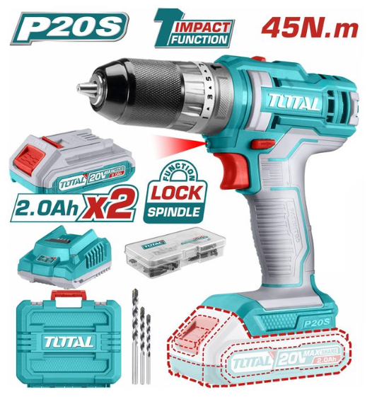 Total TIDLI201452 Lithium-Ion Impact Drill – Cordless High-Torque Drilling & Fastening Tool for Demanding Tasks