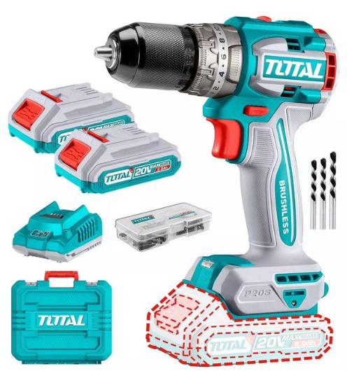 TOTAL TIDLI20602 Compact Brushless Cordless Impact Drill – Precision-Controlled Power for Fast Drilling & Confident Fastening
