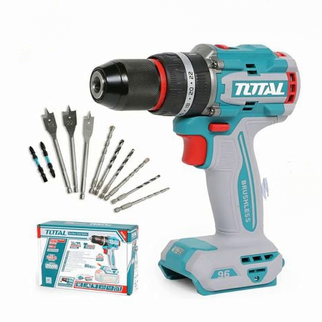 TOTAL TIDLI20968 Brushless Cordless Impact Drill – High-Torque Cordless Power Tool for Precision Work & Demanding Applications