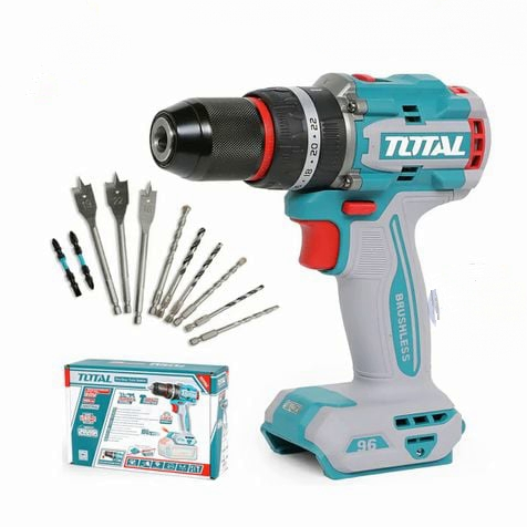 TOTAL TIDLI20968 Brushless Cordless Impact Drill – High-Torque Cordless Power Tool for Precision Work & Demanding Applications