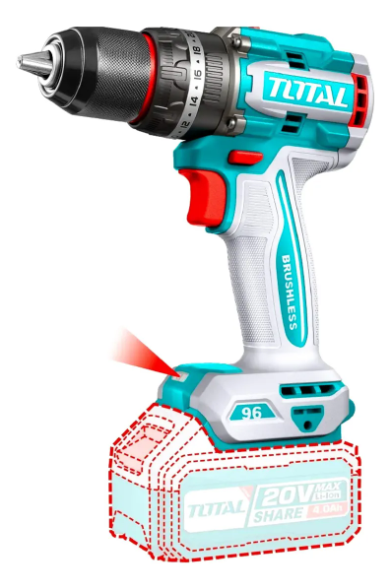 TOTAL TIDLI20968 Brushless Cordless Impact Drill – High-Torque Cordless Power Tool for Precision Work & Demanding Applications
