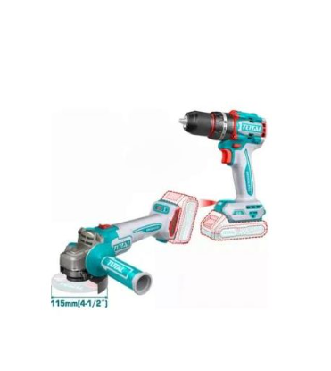 TOTAL TCKLI20273 Cordless 2-Piece Combo Kit – 20V Brushless Power System with 66Nm Torque for Versatile Jobsite Performance