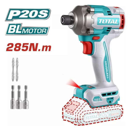 TOTAL TCKLI20277 Cordless 2-Piece Combo Kit – 20V Multi-Purpose Power Tool Set for Flexible Drilling & Fastening Tasks