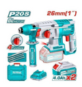 TOTAL TRHLI202287 Cordless Rotary Hammer 20V – High-Impact Concrete & Masonry Drilling Tool for Professional Construction Tasks