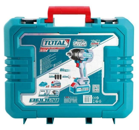 TOTAL TIWLI2085 Cordless Impact Wrench 20V – High-Force Fastening Tool for Automotive Repairs, Garage Work & Mechanical Tasks