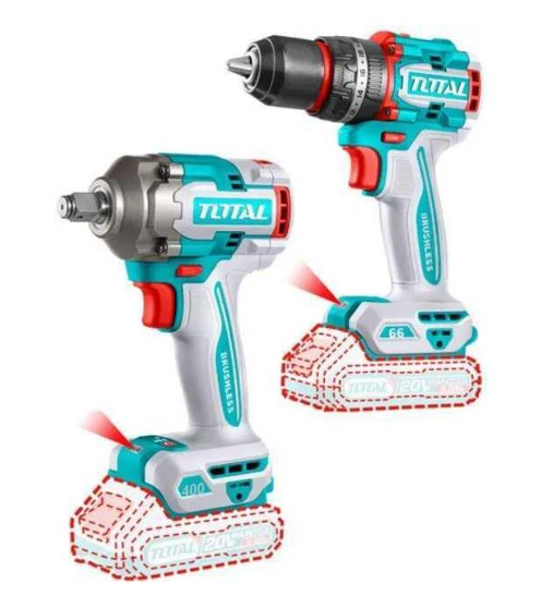 TOTAL TCKLI20275 Cordless 2-Piece Combo Kit – Portable 20V Power Tool Set for Efficient Drilling, Fastening & Everyday Project Work
