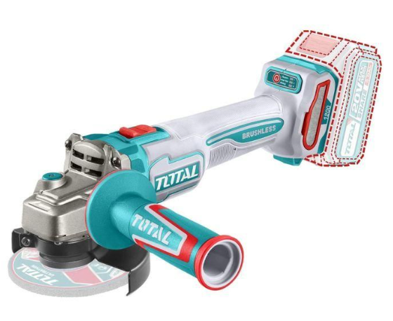 Total TAGLI261521 Cordless 90W Angle Grinder – Lightweight Portable Grinder for Precision Cutting, Fast Surface Work & Everyday Workshop Tasks