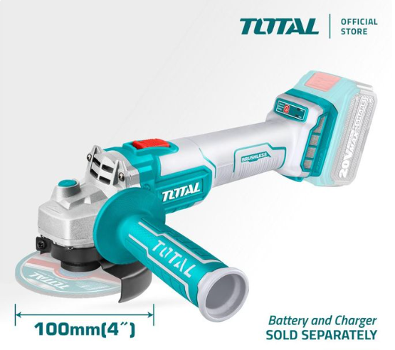 Total TAGLI2011587 20V Lithium-Ion Angle Grinder – High-Efficiency Cordless Grinder for Cutting, Deburring & Rapid Surface Preparation