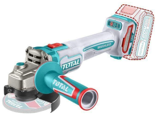 Total TAGLI2211531 Cordless Angle Grinder – High-Control Portable Grinder for Cutting, Edge Refinement & Versatile Workshop Operations