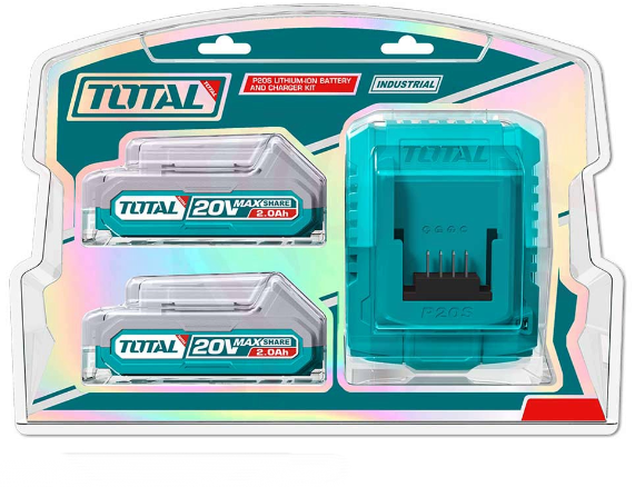 TOTAL P20S Lithium-Ion Battery & Charger Kit TFBCPK1222 – Integrated Power & Charging Solution for TOTAL 20V Cordless Tool Systems
