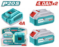 Total TFBCPK1424 P20S 20V Lithium-Ion Battery & Charger Kit – Complete Cordless Power Solution for Total P20S Tools & Continuous Workflows