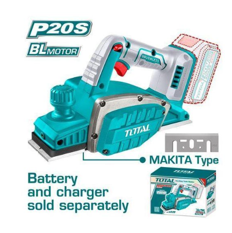 TOTAL TRLI20401 Cordless Planer 20V – Portable Wood Surface Shaping Tool for Smoothing, Edge Refinement & Precision Carpentry Work
