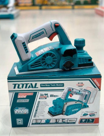TOTAL TRLI20401 Cordless Planer 20V – Portable Wood Surface Shaping Tool for Smoothing, Edge Refinement & Precision Carpentry Work