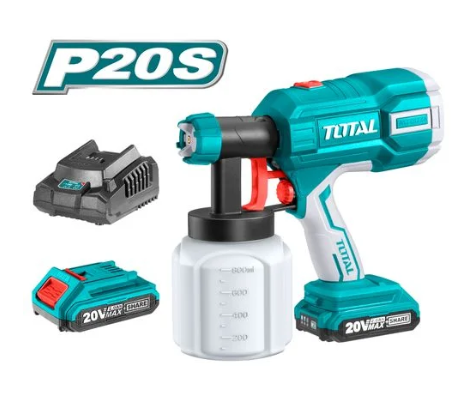 Total TSGLI20406 20V Lithium-Ion Spray Gun – Cordless Paint & Coating Application Tool for Smooth Finishes, Furniture Projects & Surface Coverage