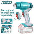TOTAL TBLI2002 Cordless Heat Gun 20V – Portable Hot Air Tool for Shrink Wrapping, Paint Removal, Drying & Workshop Applications