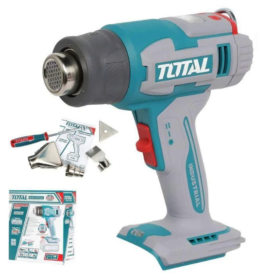 TOTAL TBLI2003 Cordless Heat Gun 20V – Compact Portable Hot Air Tool for Shrink Tubing, Paint Stripping, Drying & Precision Heating Tasks