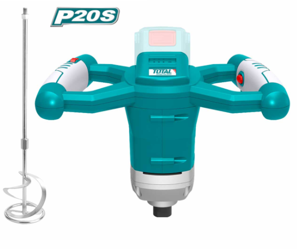 Total TMXLI2001 20V Li-Ion Cordless Mixer – Portable Power Mixing Tool for Paint, Mortar, Adhesives & Construction Materials