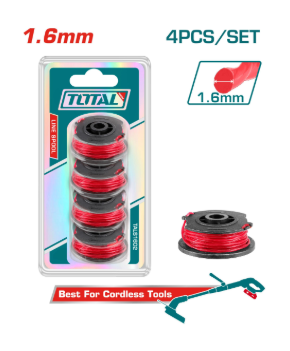 TOTAL TALS1602 1.6mm Line Spool Set (4PCS) – Durable Replacement Trimmer Lines for Smooth Cutting, Cleaner Edges & Consistent Lawn Detailing