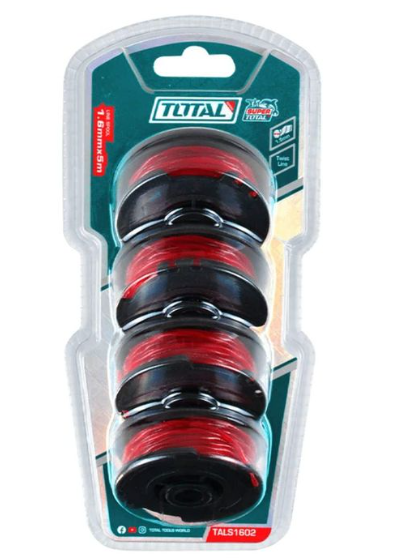 TOTAL TALS1602 1.6mm Line Spool Set (4PCS) – Durable Replacement Trimmer Lines for Smooth Cutting, Cleaner Edges & Consistent Lawn Detailing