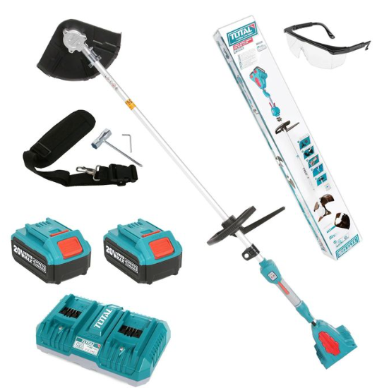 TOTAL TSTLI200285 20V Cordless Trimmer & Brush Cutter – Dual-Purpose Garden Power Tool for Grass Control, Dense Growth Clearing & Boundary Precision