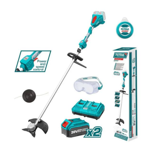 TOTAL TSTLI200285 20V Cordless Trimmer & Brush Cutter – Dual-Purpose Garden Power Tool for Grass Control, Dense Growth Clearing & Boundary Precision