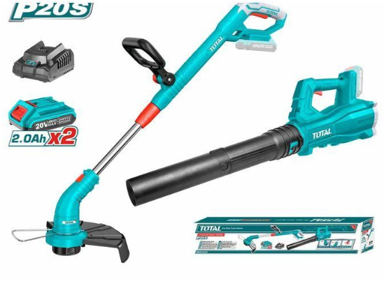 TOTAL TOSLI23024 Cordless Grass Trimmer Kit – All-In-One 20V Lithium Garden Tool for Effortless Lawn Edges, Rapid Clean-Ups & Cord-Free Yard Care