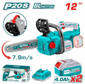 TOTAL TGSLI201286 20V Lithium-Ion Chain Saw – Cordless Wood-Cutting Power Tool for Fast Branch Removal, Clean Cuts & Effortless Outdoor Work